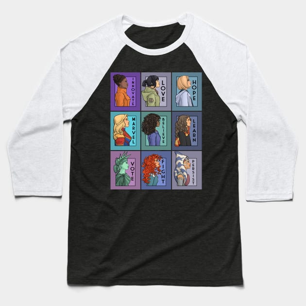 She Series Collage- Version 2 Baseball T-Shirt by KHallion